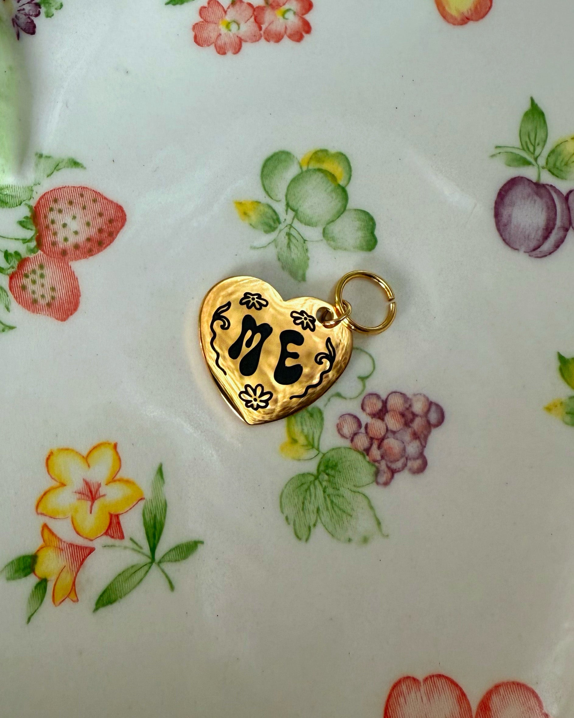 Gold I Love Me Heart Charm