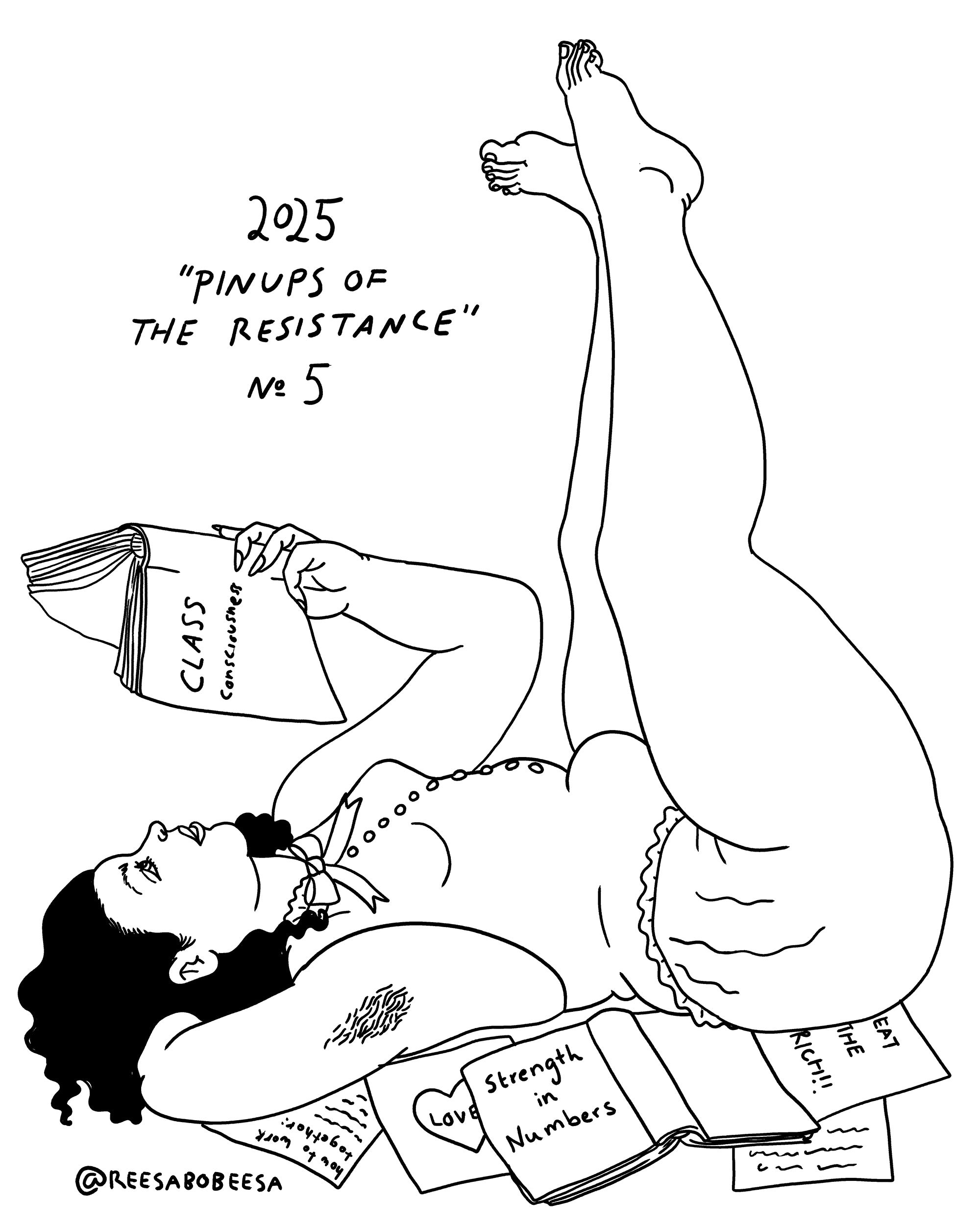 Color-My-Own Pin Ups of the Resistance Postcard Set