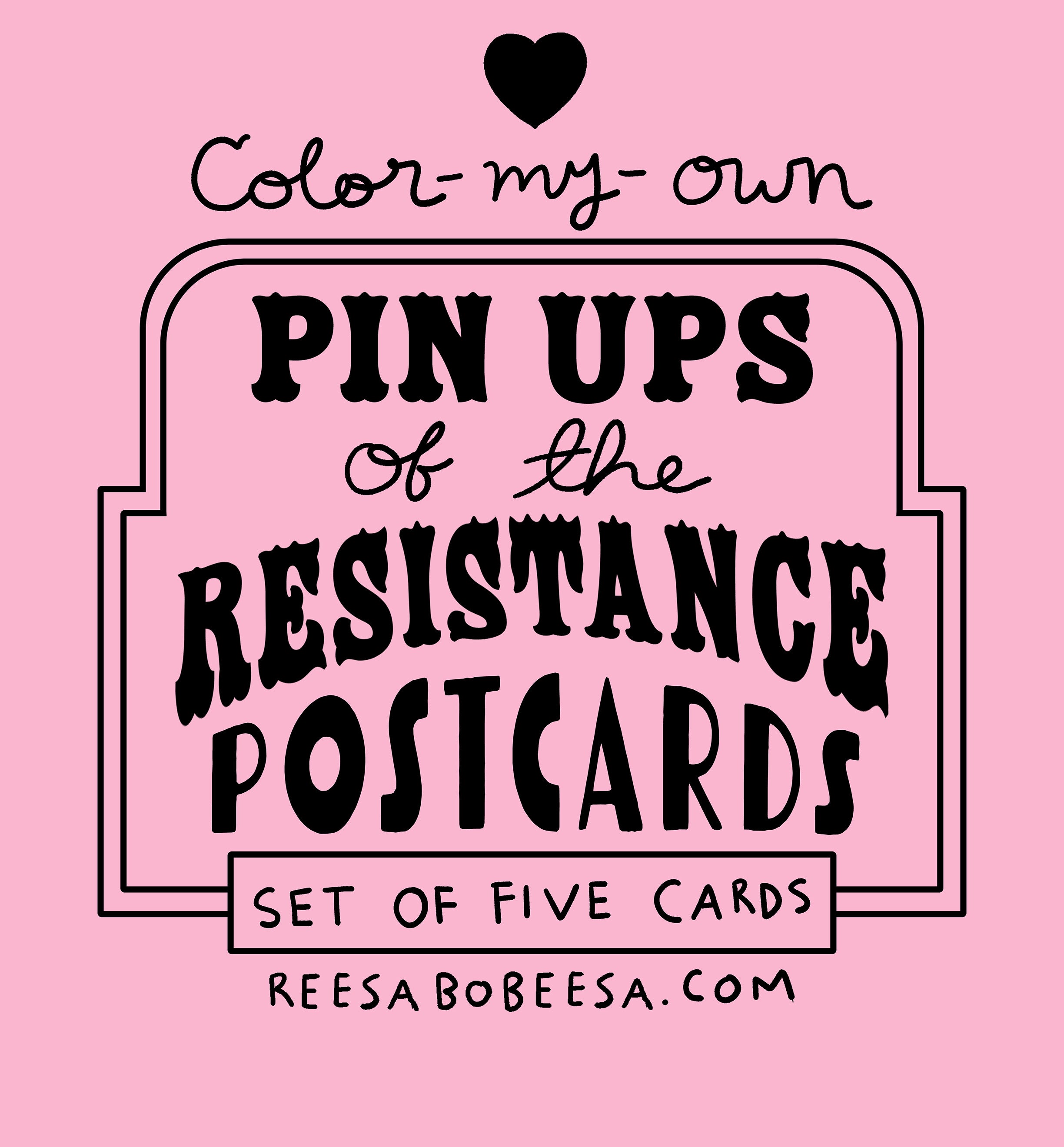 Color-My-Own Pin Ups of the Resistance Postcard Set