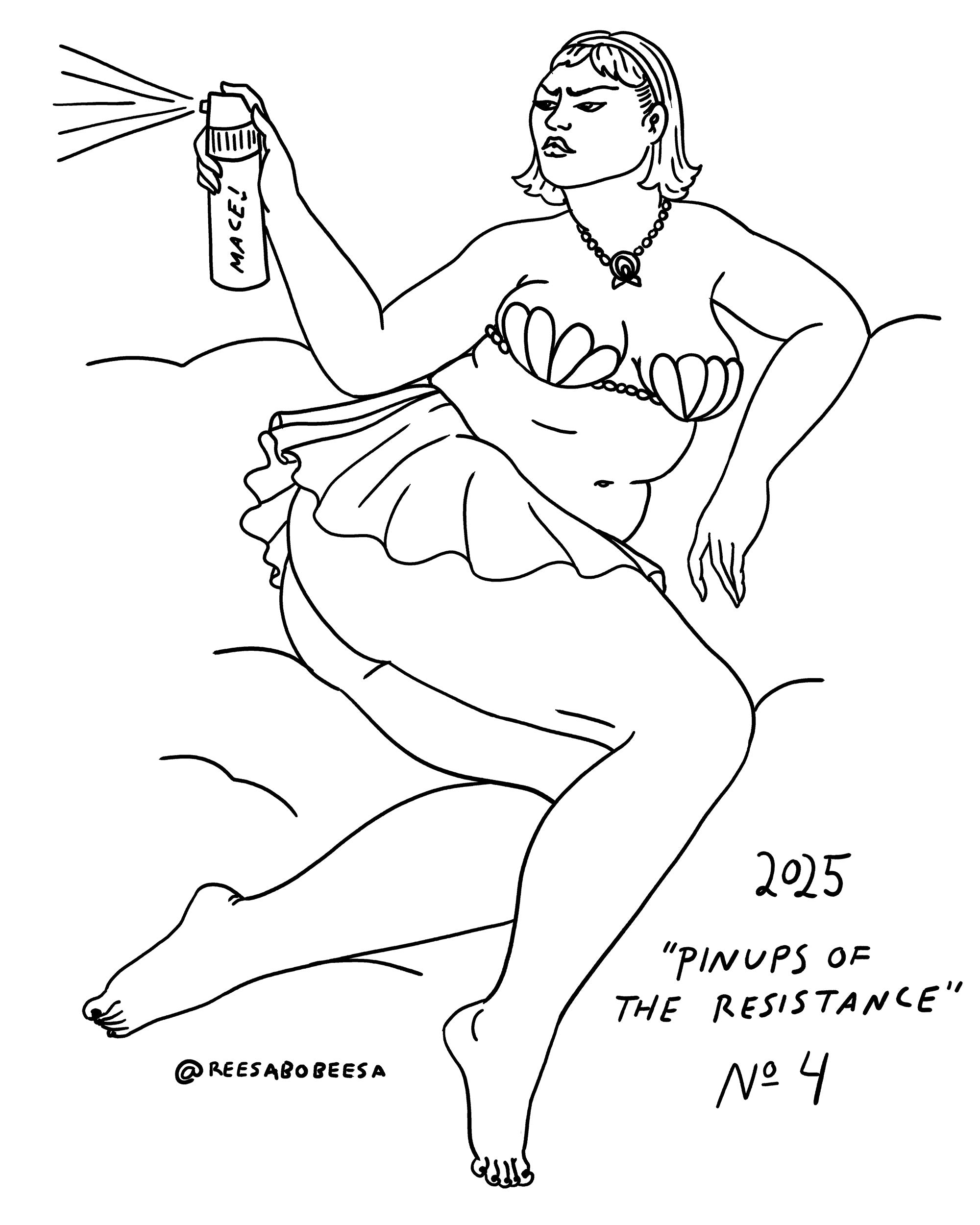 Color-My-Own Pin Ups of the Resistance Postcard Set