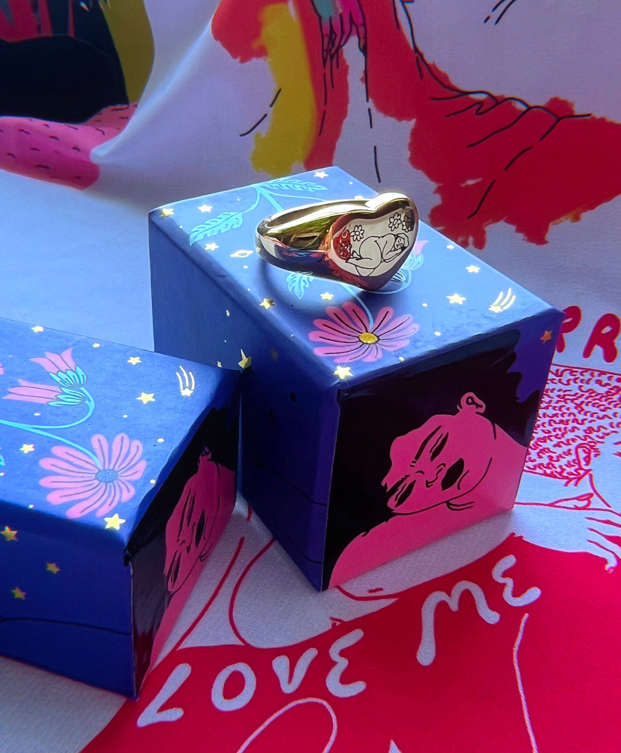 Sleepy Heart Emblem Ring