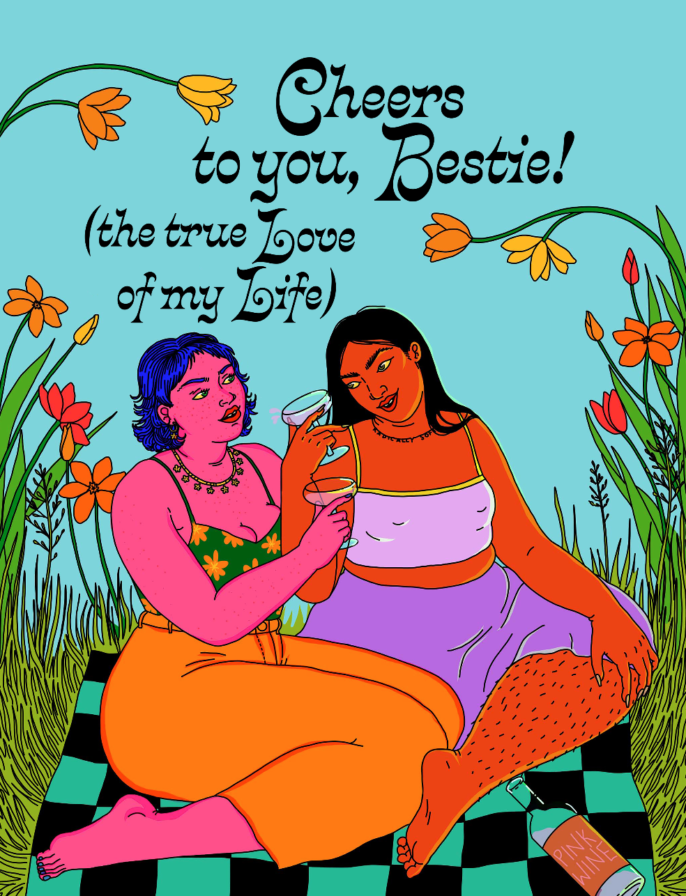 Cheers to My Bestie Greeting Card