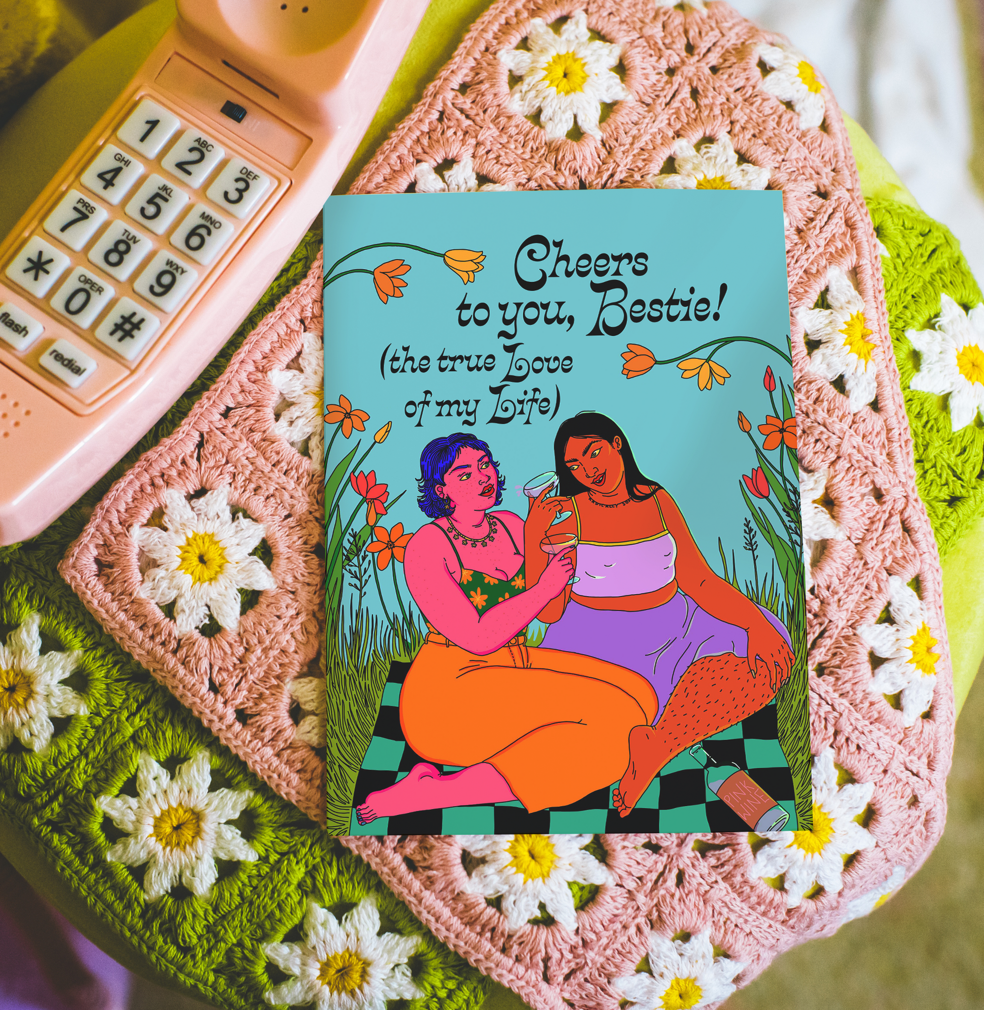 Cheers to My Bestie Greeting Card