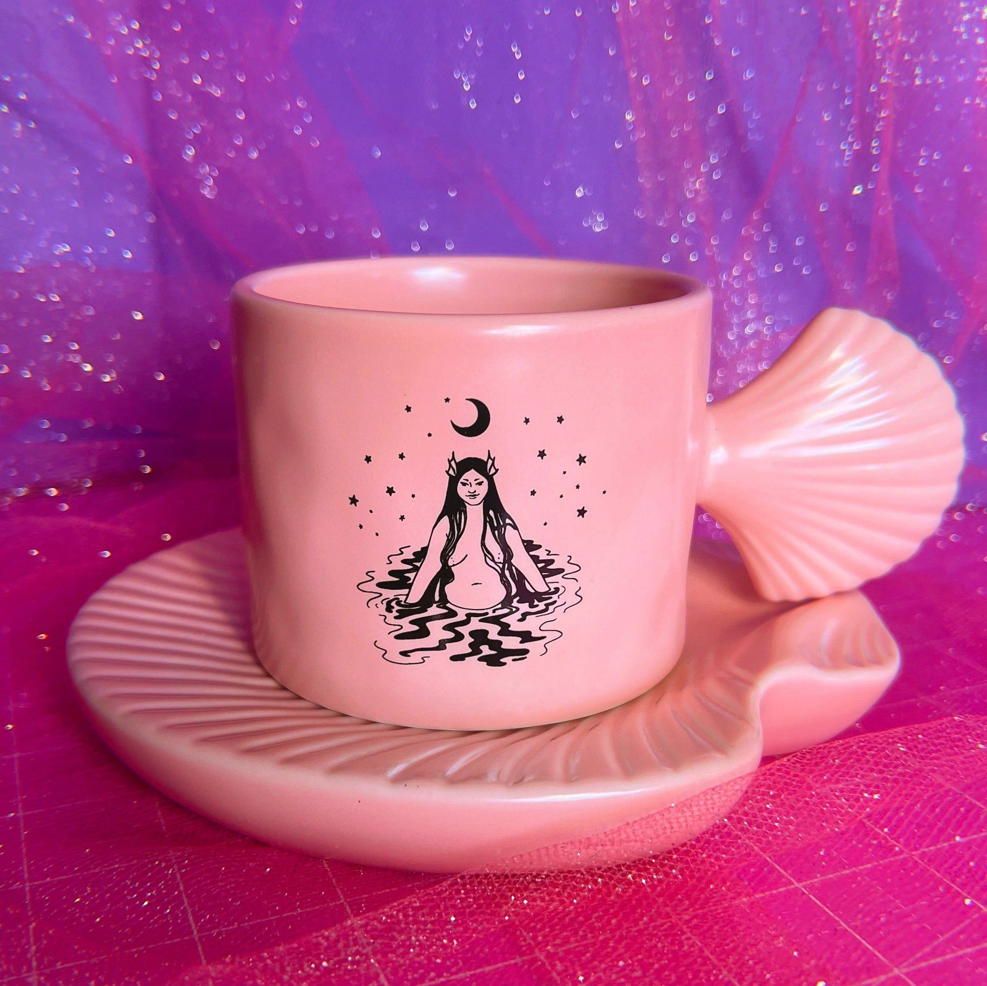 Seashell Mug and Saucer