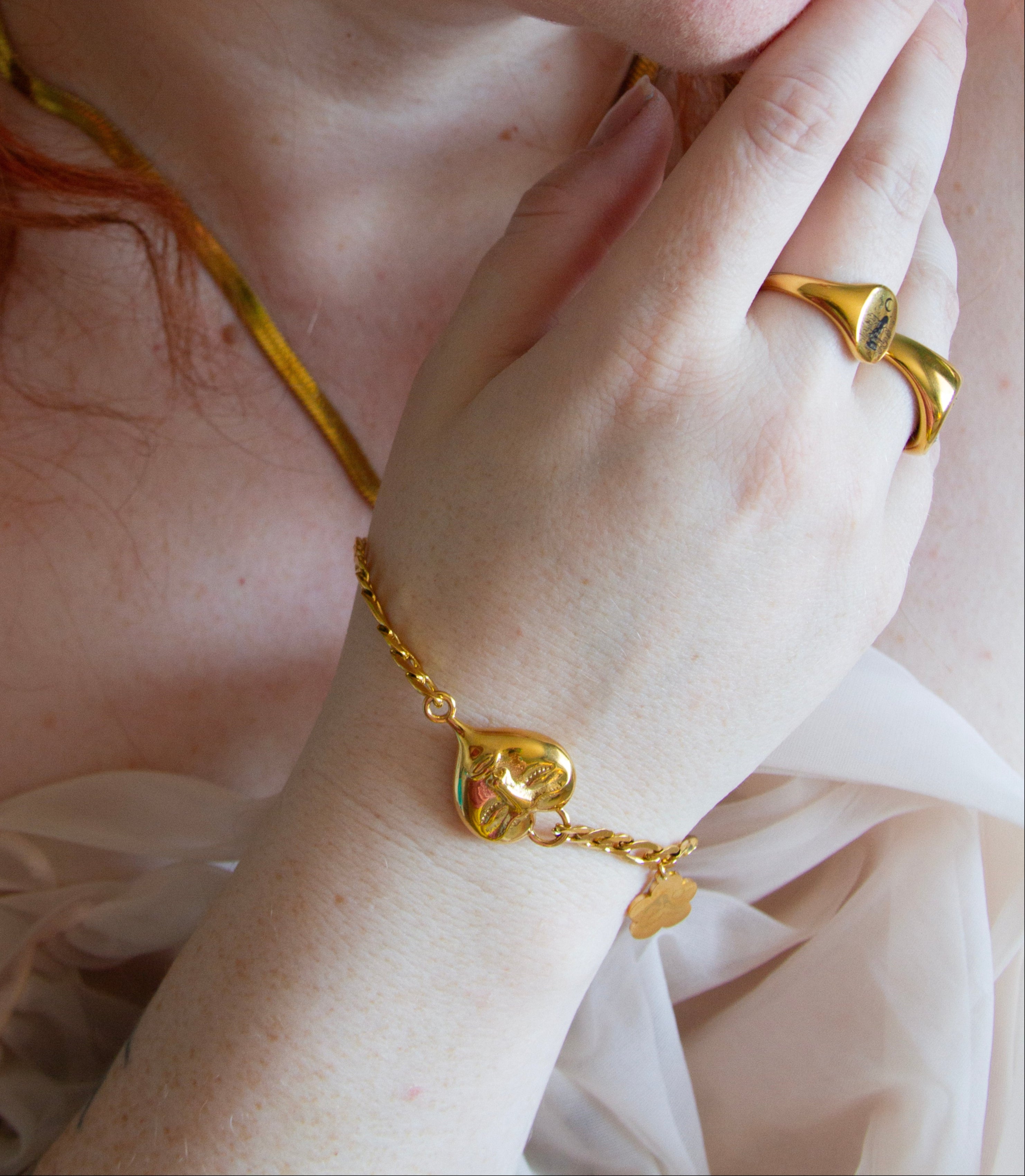 Gold Tender Heart Beesa Bracelet