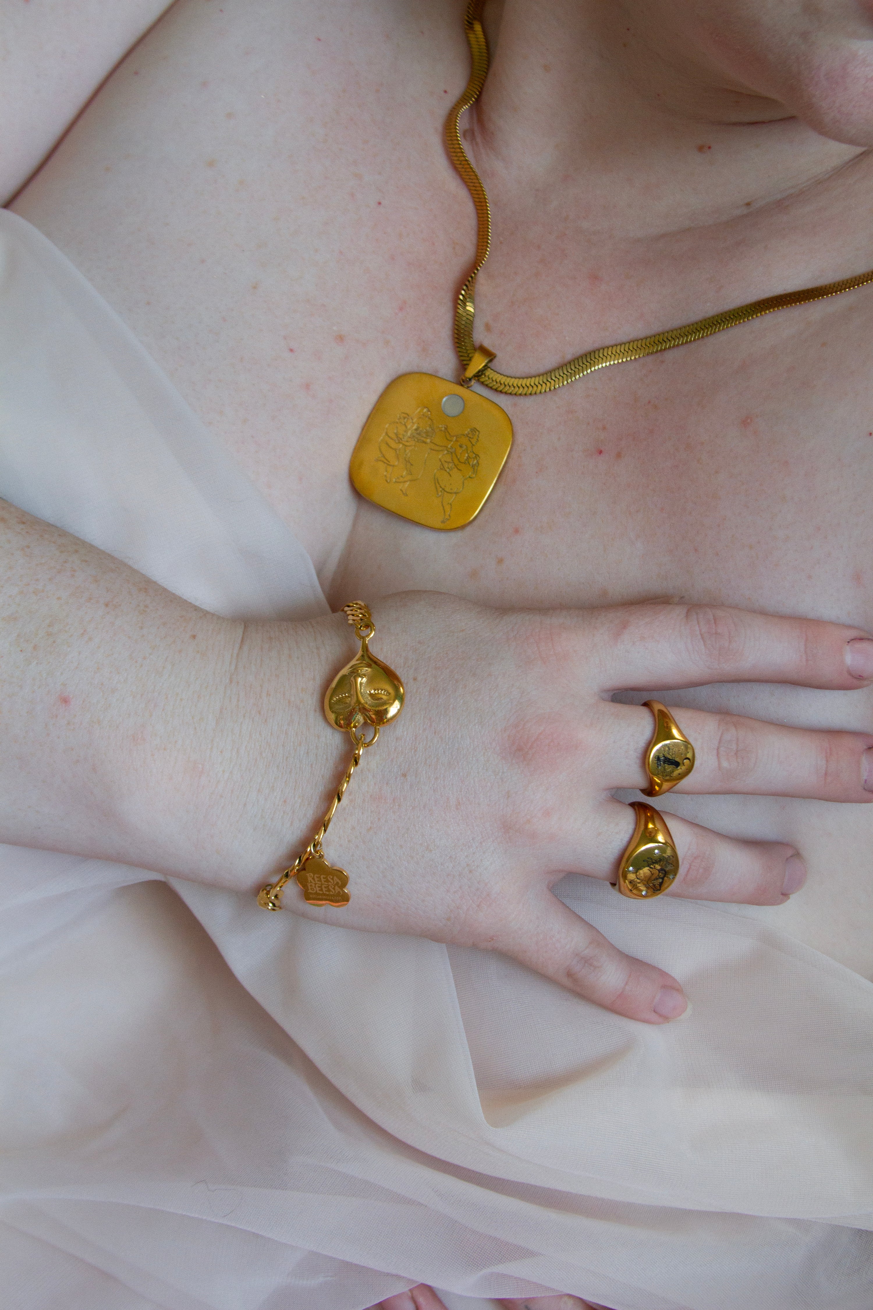 Gold Tender Heart Beesa Bracelet
