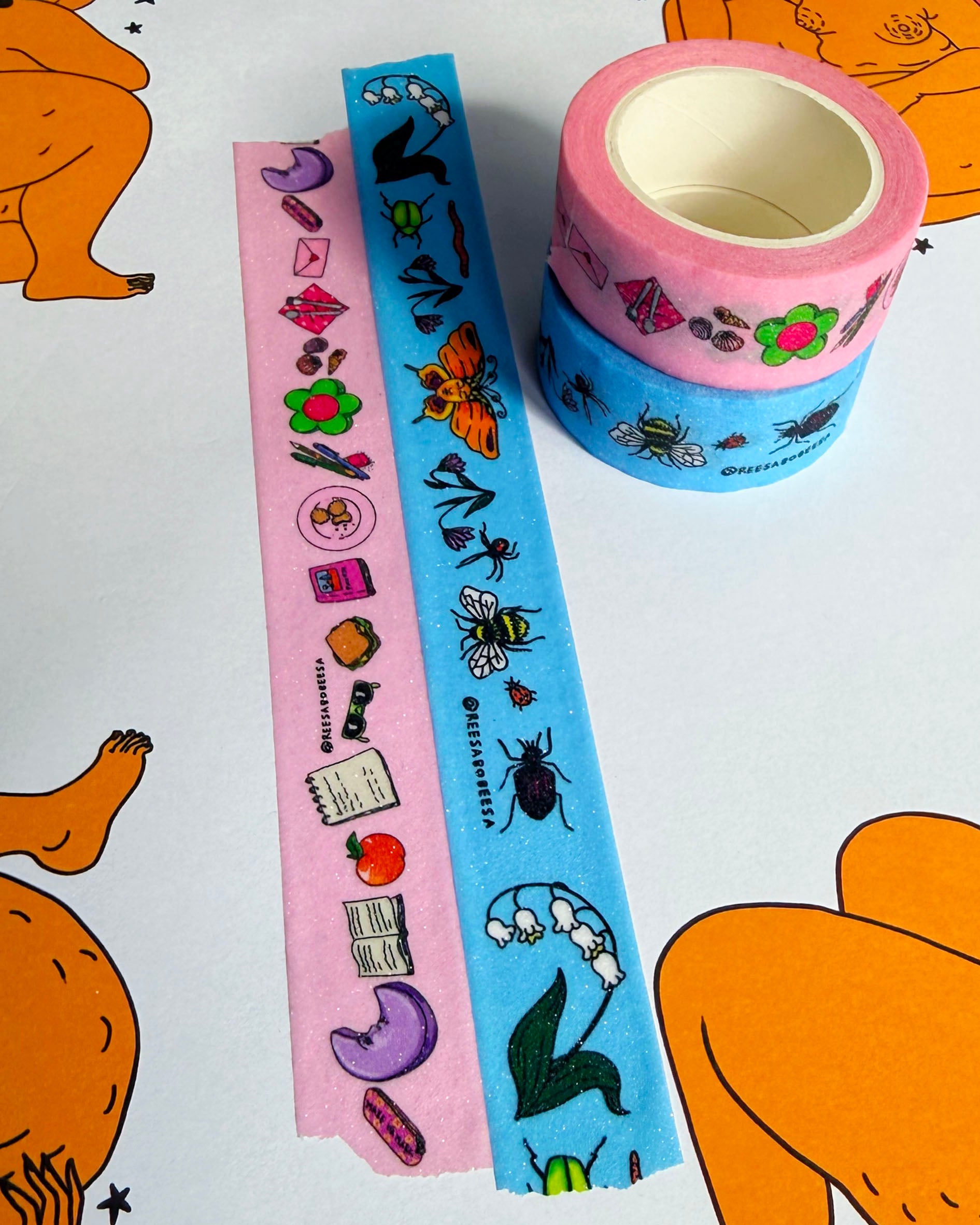 Picnic Bugs Glitter Washi Tape Set