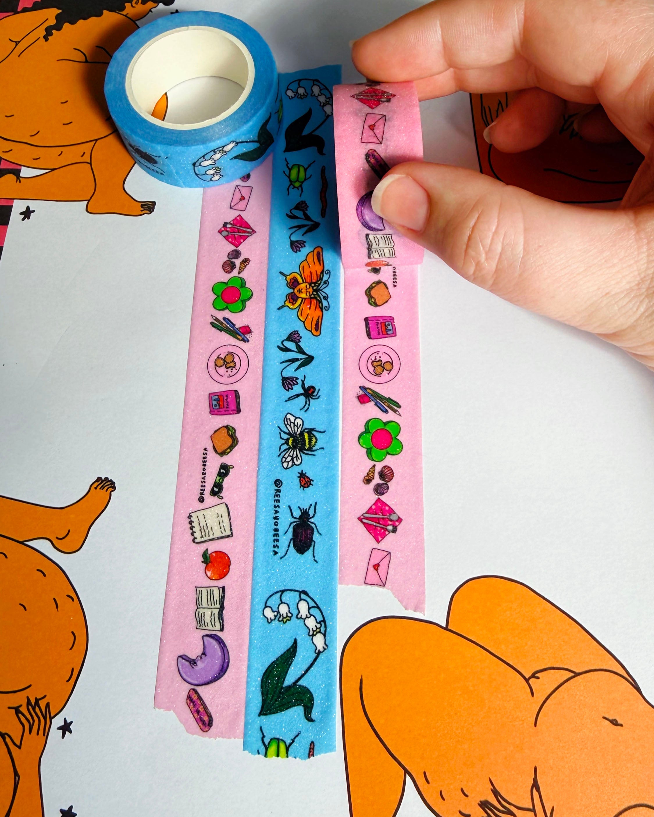 Picnic Bugs Glitter Washi Tape Set