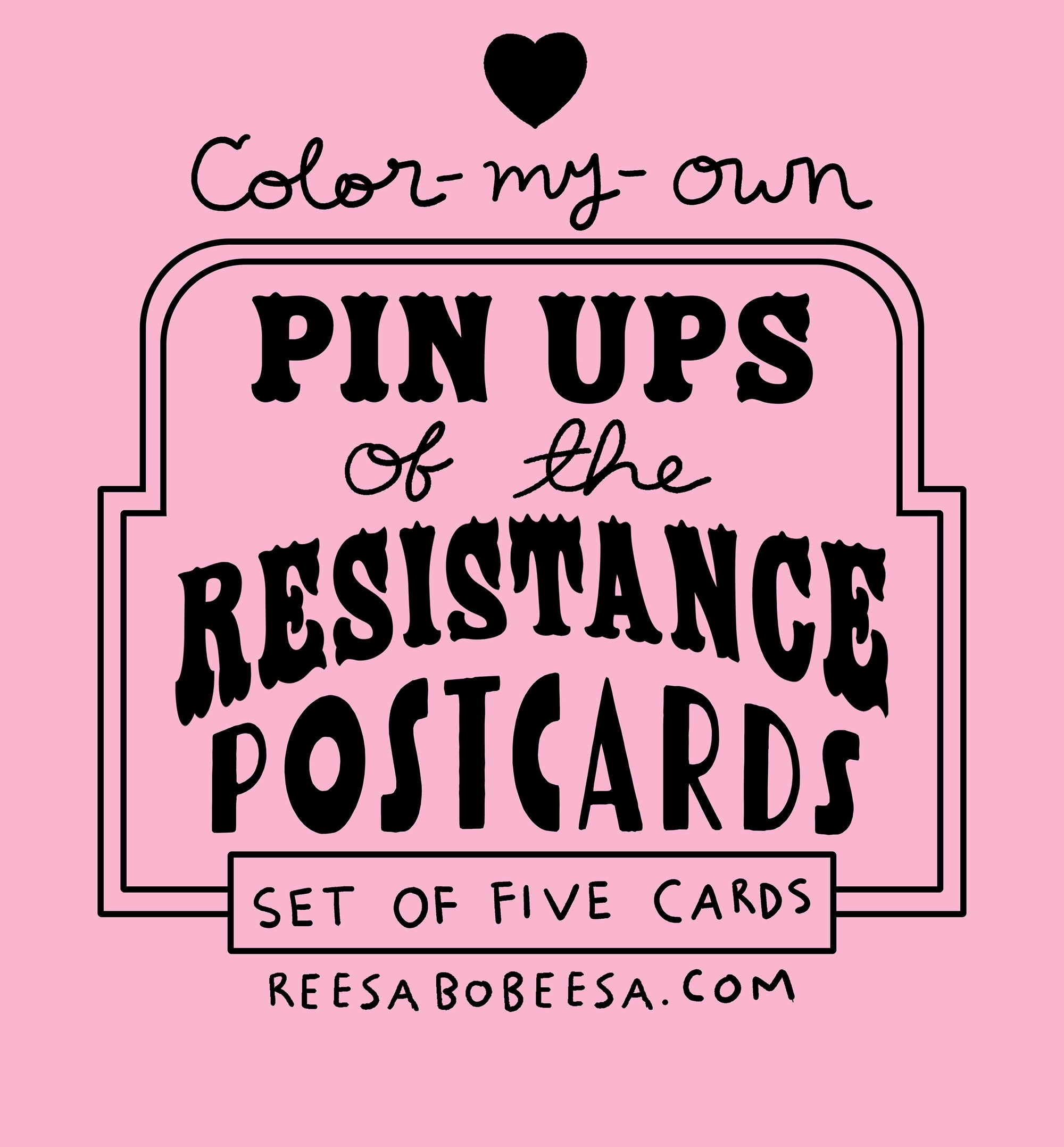 Color-My-Own Pin Ups of the Resistance Postcard Set