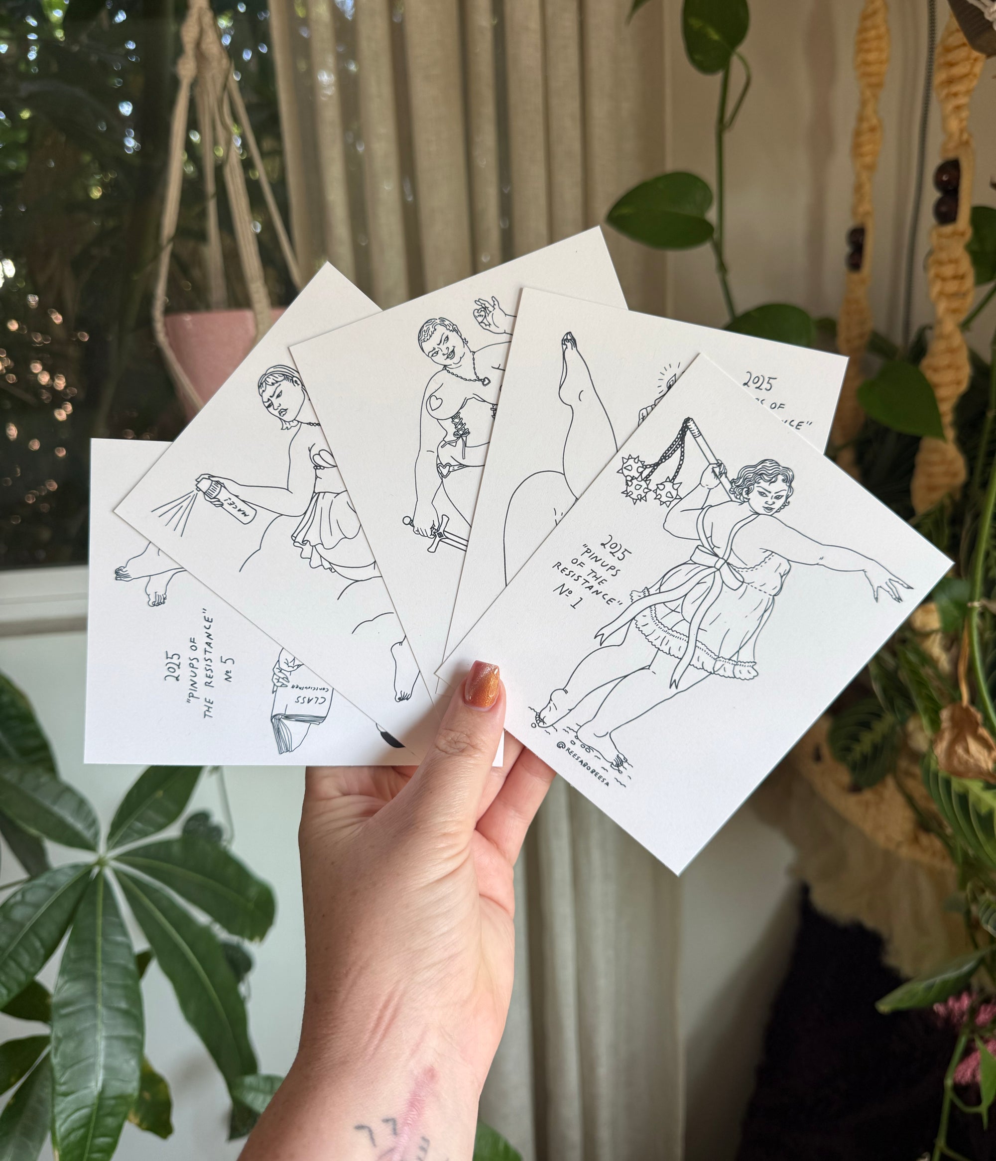 Color-My-Own Pin Ups of the Resistance Postcard Set