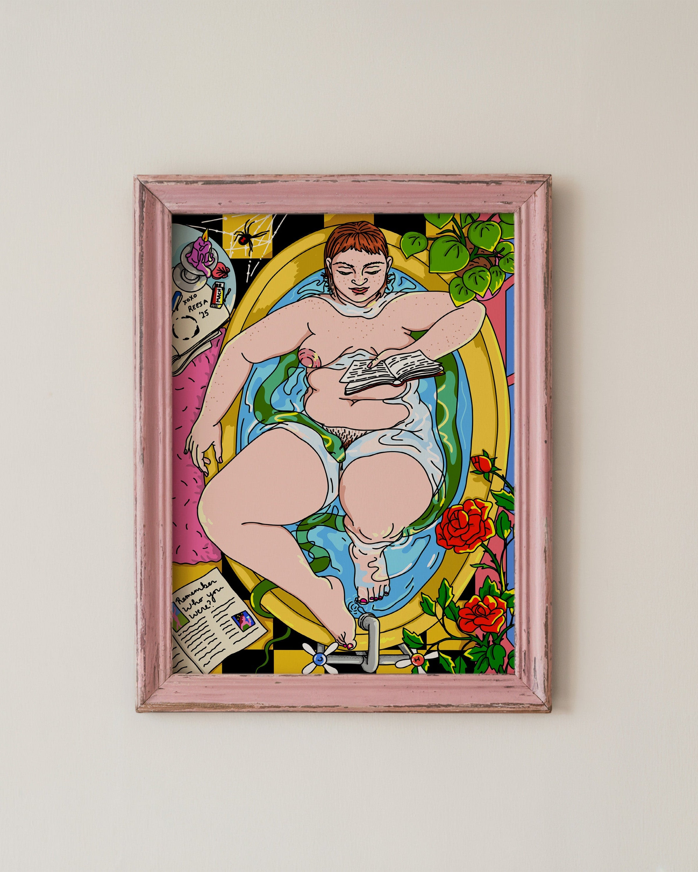 Reading in the Bath Art Print (A)