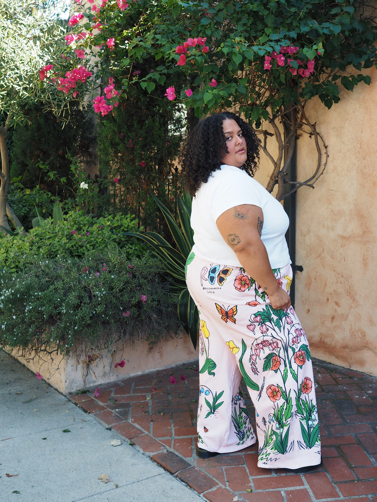 Really Berry Botanical Floral Print Wide Leg Lounge Pants
